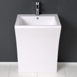 Quadro 23" White Pedestal Sink w/ Medicine Cabinet - Modern Bathroom Vanity