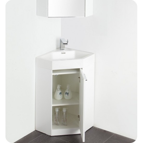 Fresca Coda 18" White Modern Corner Bathroom Vanity