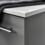 24 Gray Wall Hung Undermount Sink Modern Bathroom Vanity w/ Medicine Cabinet