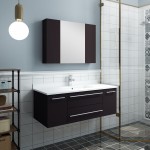 42 Espresso Wall Hung Undermount Sink Modern Bathroom Vanity w/ Medicine Cabinet