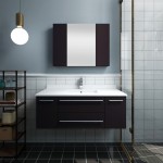 42 Espresso Wall Hung Undermount Sink Modern Bathroom Vanity w/ Medicine Cabinet