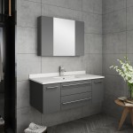 42 Gray Wall Hung Undermount Sink Modern Bathroom Vanity w/ Medicine Cabinet