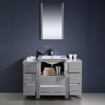 Torino 48" Gray Modern Bathroom Vanity w/ 2 Side Cabinets & Integrated Sink