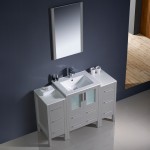 Torino 48" Gray Modern Bathroom Vanity w/ 2 Side Cabinets & Integrated Sink