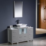 Fresca Torino 48" Gray Modern Bathroom Vanity w/ 2 Side Cabinets & Vessel Sink