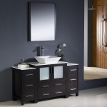 Torino 54" Espresso Modern Bathroom Vanity w/ 2 Side Cabinets & Vessel Sink