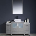 Fresca Torino 54" Gray Modern Bathroom Vanity w/ 2 Side Cabinets & Vessel Sink