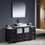 Torino 60" Espresso Modern Bathroom Vanity w/ 2 Side Cabinets & Vessel Sink