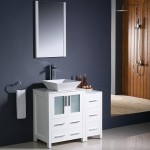 Fresca Torino 36" White Modern Bathroom Vanity w/ Side Cabinet & Vessel Sink