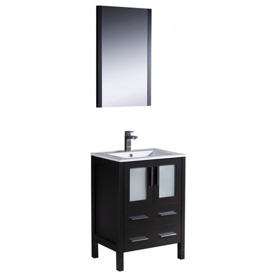 Fresca Torino 24" Espresso Modern Bathroom Vanity w/ Integrated Sink