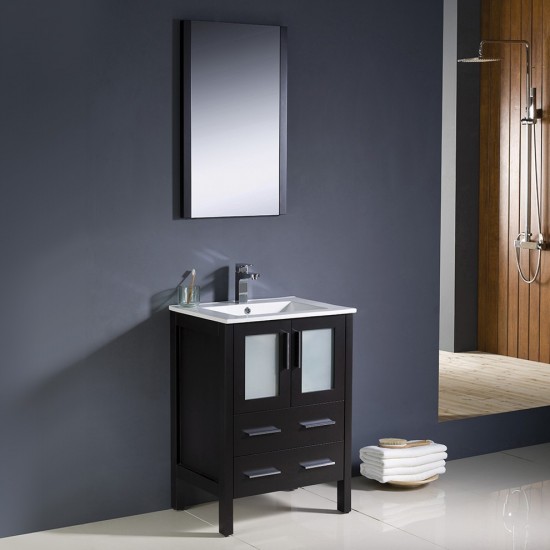 Fresca Torino 24" Espresso Modern Bathroom Vanity w/ Integrated Sink