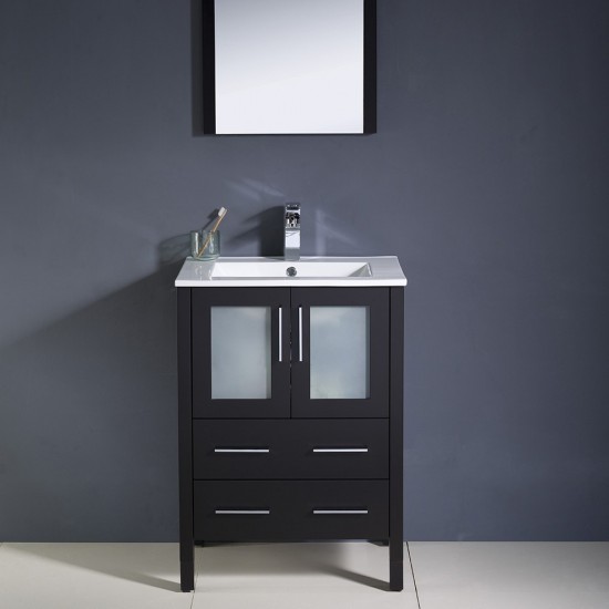 Fresca Torino 24" Espresso Modern Bathroom Vanity w/ Integrated Sink