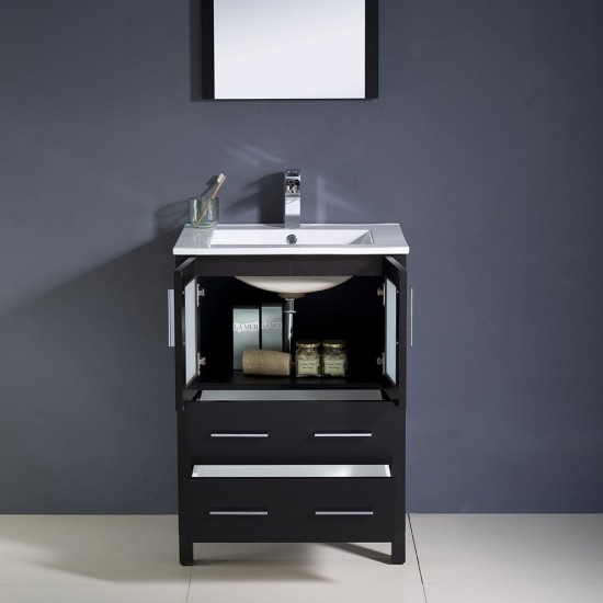 Fresca Torino 24" Espresso Modern Bathroom Vanity w/ Integrated Sink