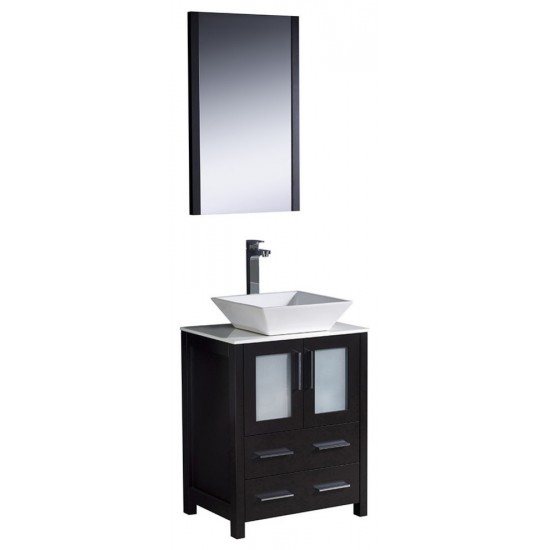 Fresca Torino 24" Espresso Modern Bathroom Vanity w/ Vessel Sink