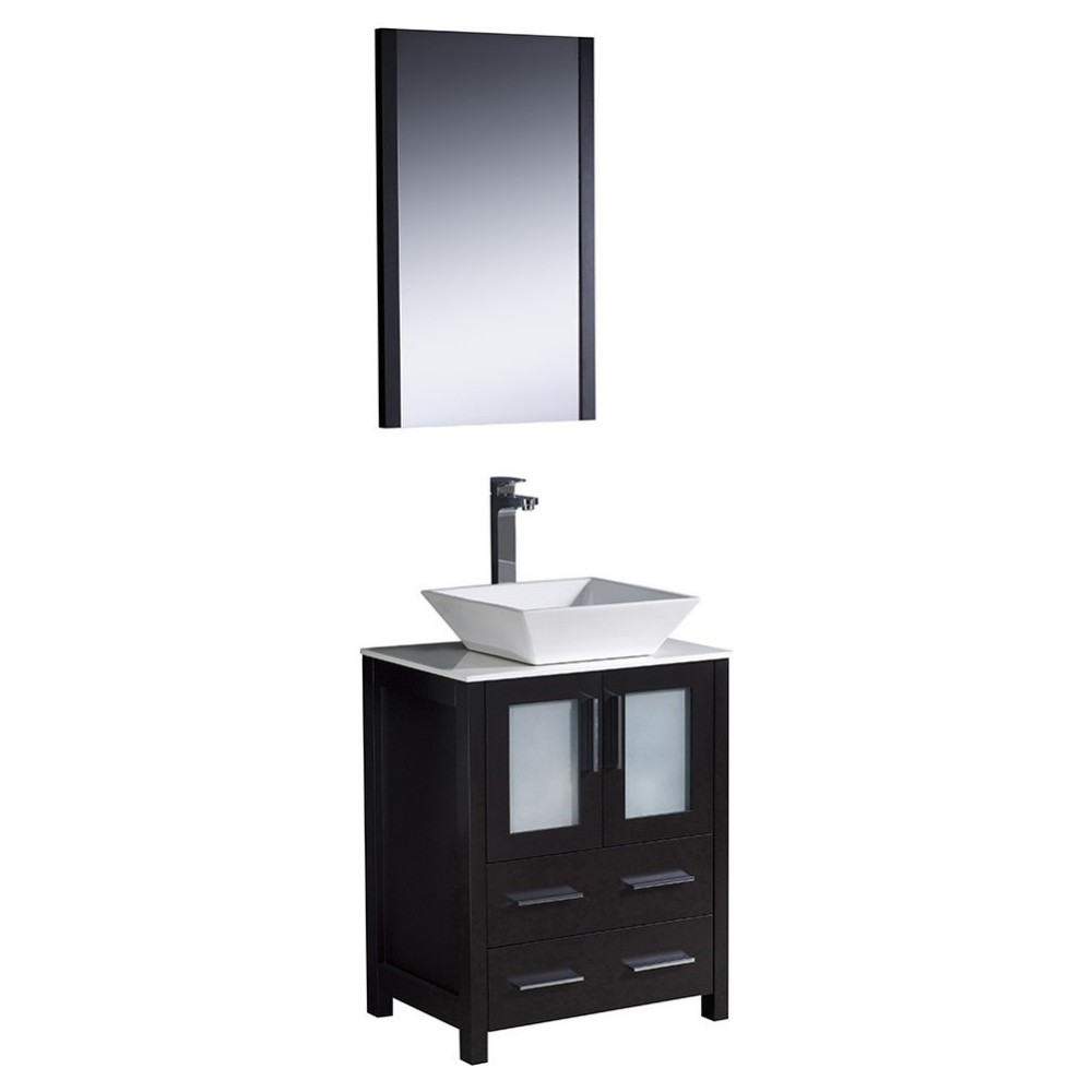 Fresca Torino 24" Espresso Modern Bathroom Vanity w/ Vessel Sink