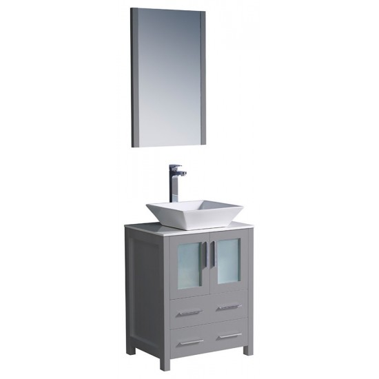 Fresca Torino 24" Gray Modern Bathroom Vanity w/ Vessel Sink