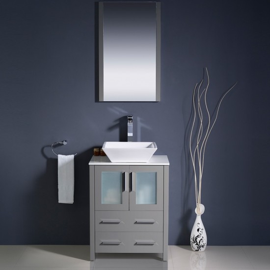 Fresca Torino 24" Gray Modern Bathroom Vanity w/ Vessel Sink