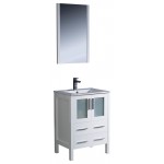 Fresca Torino 24" White Modern Bathroom Vanity w/ Integrated Sink