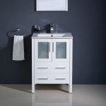 Fresca Torino 24" White Modern Bathroom Vanity w/ Integrated Sink