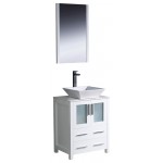 Fresca Torino 24" White Modern Bathroom Vanity w/ Vessel Sink