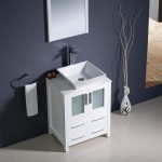 Fresca Torino 24" White Modern Bathroom Vanity w/ Vessel Sink