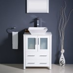 Fresca Torino 24" White Modern Bathroom Vanity w/ Vessel Sink