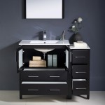 Torino 42" Espresso Modern Bathroom Vanity w/ Side Cabinet & Integrated Sink