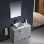 Fresca Torino 42" Gray Modern Bathroom Vanity w/ Side Cabinet & Vessel Sink