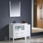 Fresca Torino 42" White Modern Bathroom Vanity w/ Side Cabinet & Integrated Sink