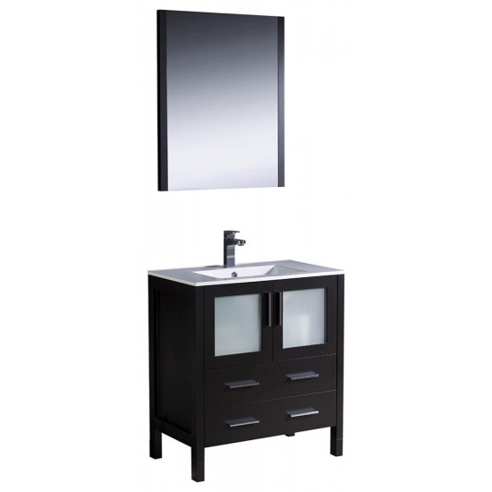 Fresca Torino 30" Espresso Modern Bathroom Vanity w/ Integrated Sink