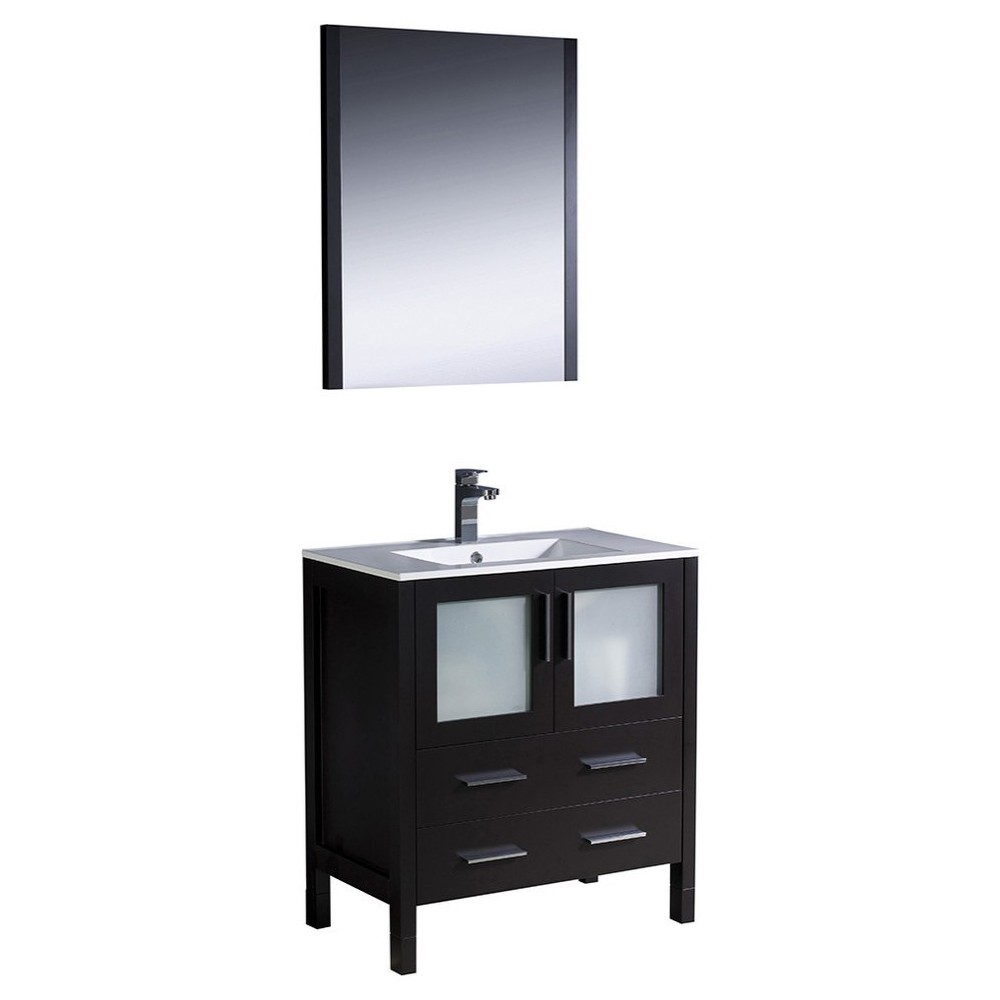 Fresca Torino 30" Espresso Modern Bathroom Vanity w/ Integrated Sink