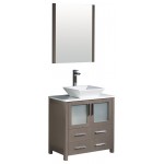 Fresca Torino 30" Gray Oak Modern Bathroom Vanity w/ Vessel Sink