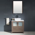 Fresca Torino 30" Gray Oak Modern Bathroom Vanity w/ Vessel Sink