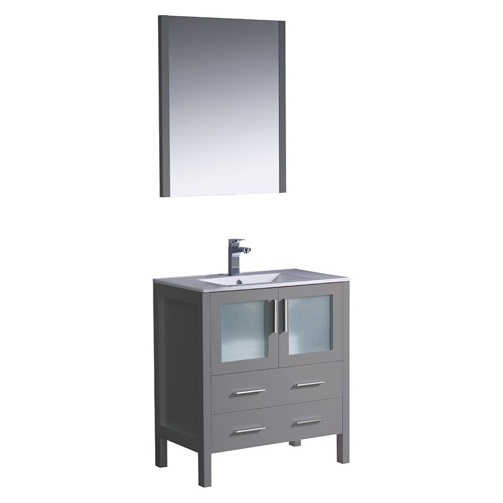 Fresca Torino 30" Gray Modern Bathroom Vanity w/ Integrated Sink