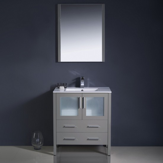 Fresca Torino 30" Gray Modern Bathroom Vanity w/ Integrated Sink