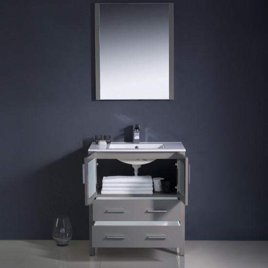 Fresca Torino 30" Gray Modern Bathroom Vanity w/ Integrated Sink