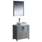 Fresca Torino 30" Gray Modern Bathroom Vanity w/ Vessel Sink