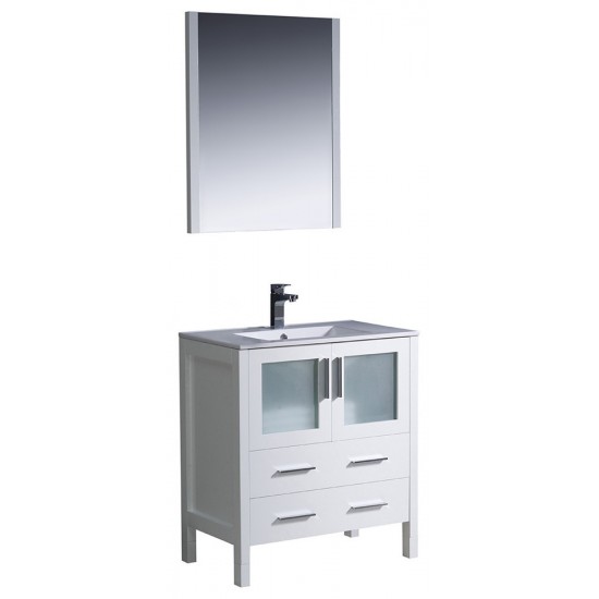 Fresca Torino 30" White Modern Bathroom Vanity w/ Integrated Sink