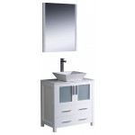 Fresca Torino 30" White Modern Bathroom Vanity w/ Vessel Sink