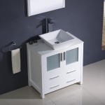 Fresca Torino 30" White Modern Bathroom Vanity w/ Vessel Sink