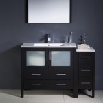 Torino 48" Espresso Modern Bathroom Vanity w/ Side Cabinet & Integrated Sink