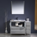 Fresca Torino 48" Gray Modern Bathroom Vanity w/ Side Cabinet & Integrated Sink