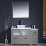 Fresca Torino 48" Gray Modern Bathroom Vanity w/ Side Cabinet & Vessel Sink