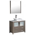 Fresca Torino 36" Gray Oak Modern Bathroom Vanity w/ Vessel Sink