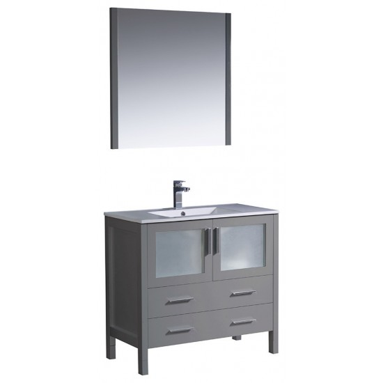 Fresca Torino 36" Gray Modern Bathroom Vanity w/ Integrated Sink