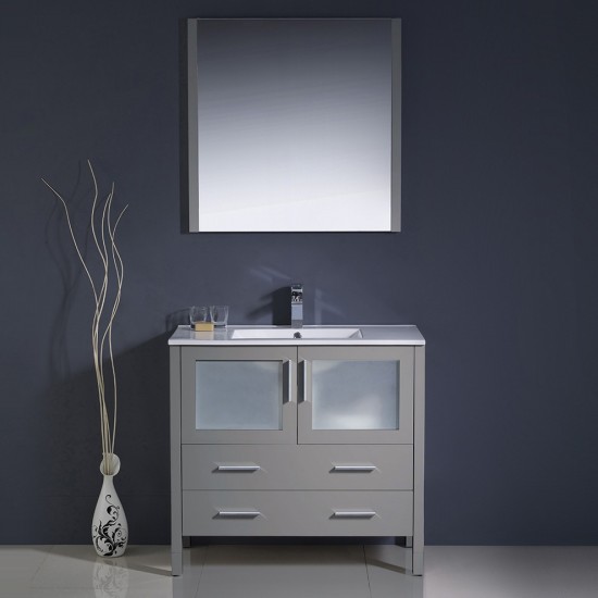 Fresca Torino 36" Gray Modern Bathroom Vanity w/ Integrated Sink