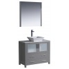 Fresca Torino 36" Gray Modern Bathroom Vanity w/ Vessel Sink