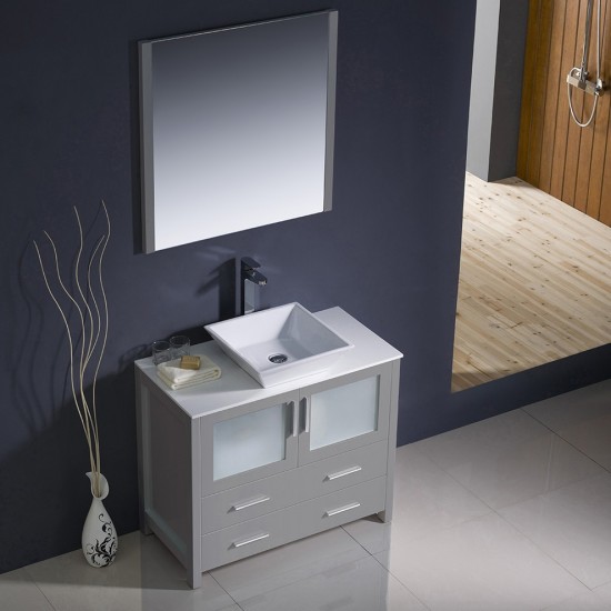 Fresca Torino 36" Gray Modern Bathroom Vanity w/ Vessel Sink