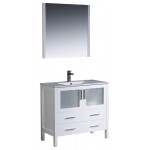 Fresca Torino 36" White Modern Bathroom Vanity w/ Integrated Sink