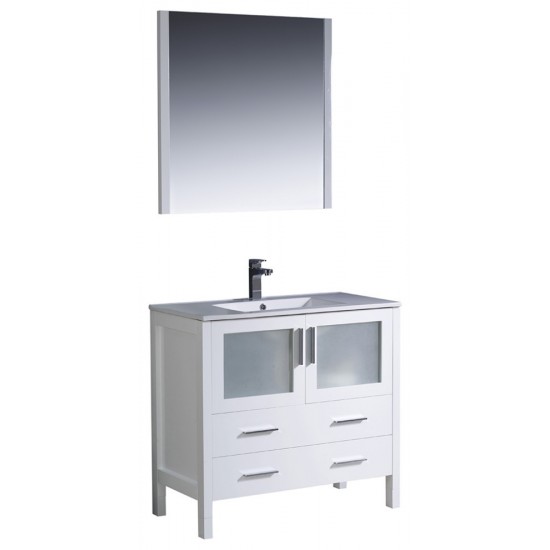 Fresca Torino 36" White Modern Bathroom Vanity w/ Integrated Sink